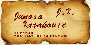 Junoša Kazaković vizit kartica